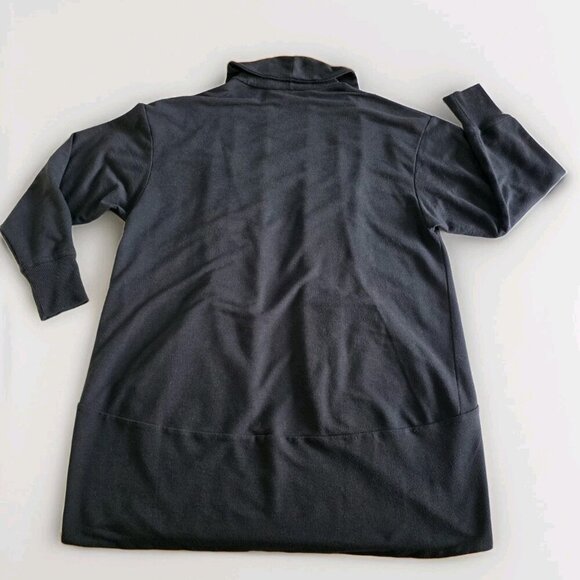 Theory Kolma Cardigan Womens S Black LS Cocoon Open Cotton Blend Pockets Capsule - Picture 14 of 16